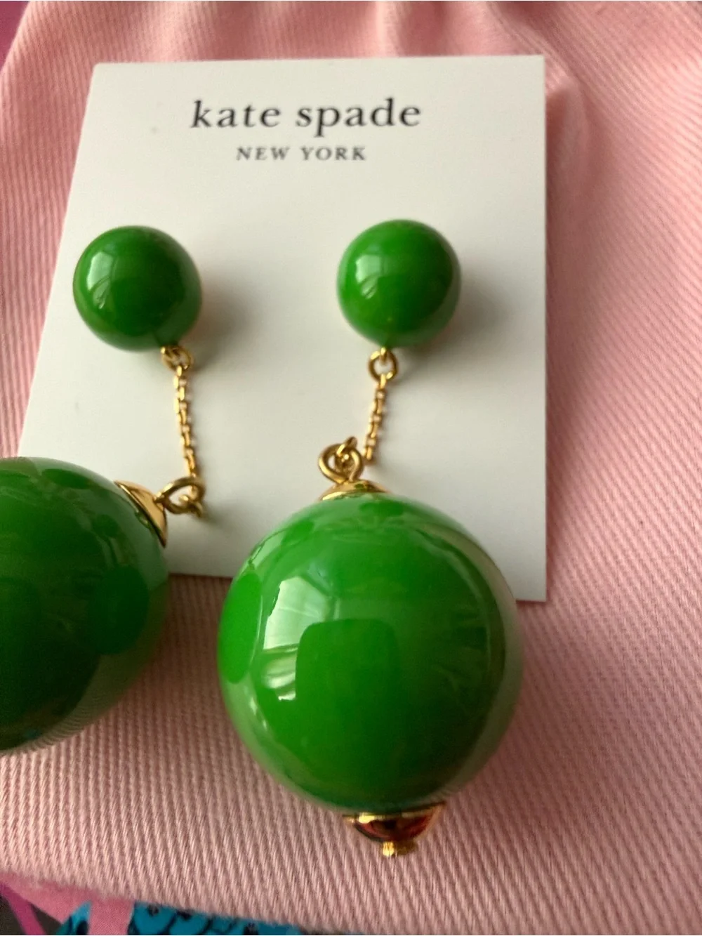 NWT Kate Spade Have A Ball Linear Earrings